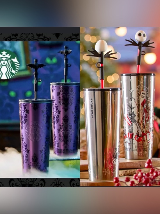Disney Other - Disney x Starbucks Nightmare Before Christmas and Haunted Mansion Straw Toppers